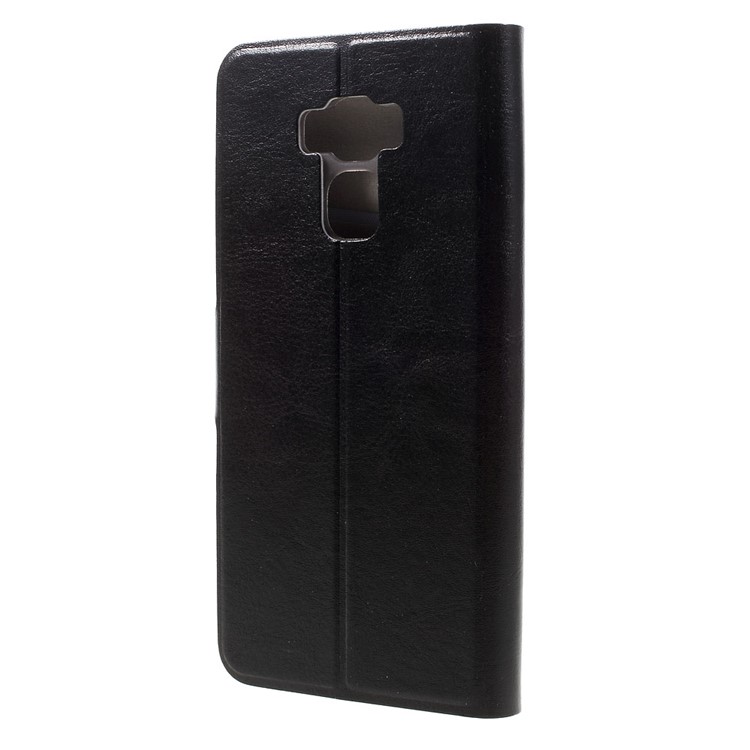 Crazy Horse Leather Card Slot Stand Case for Asus Zenfone 3 Max ZC553KL - Black-2