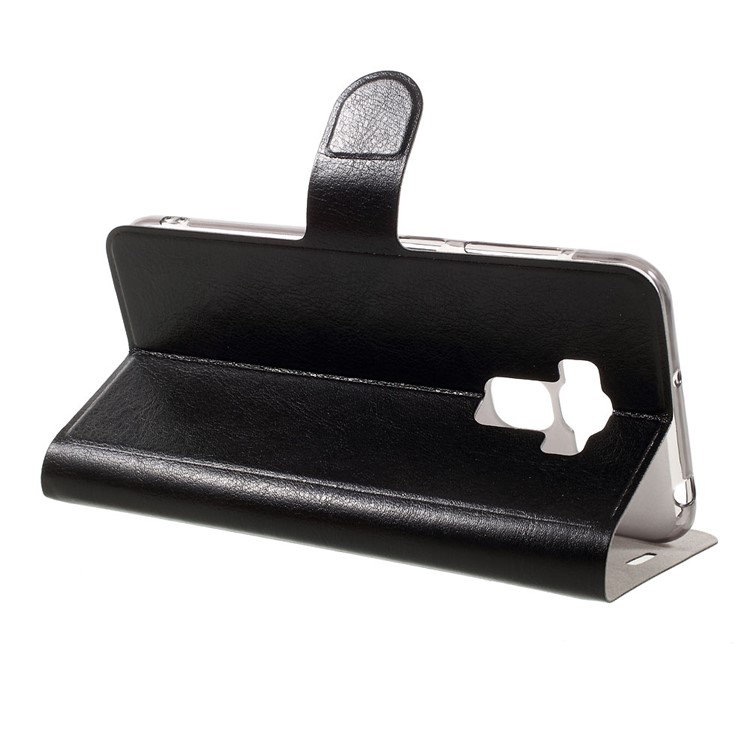 Crazy Horse Leather Card Slot Stand Case for Asus Zenfone 3 Max ZC553KL - Black-4