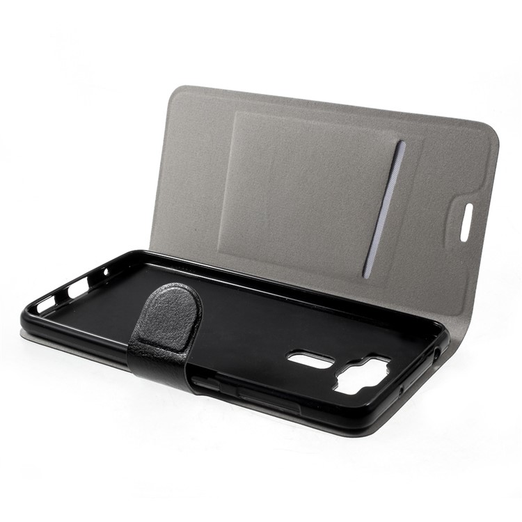 Crazy Horse Leather Stand Case for Asus Zenfone 3 Deluxe ZS550KL 5.5 inch Built-in Steel Sheet - Black-5
