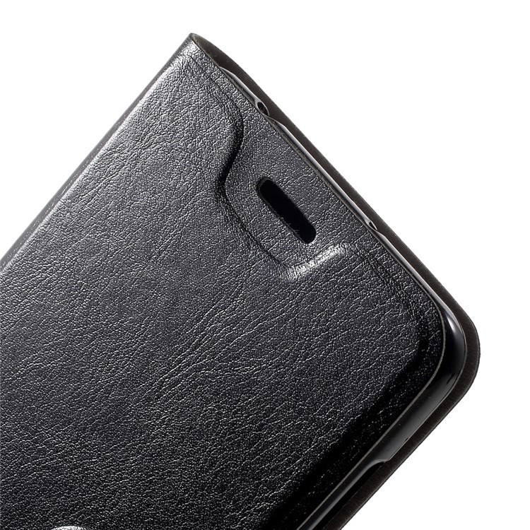 Crazy Horse Leather Stand Case for Asus Zenfone 3 Deluxe ZS550KL 5.5 inch Built-in Steel Sheet - Black-6