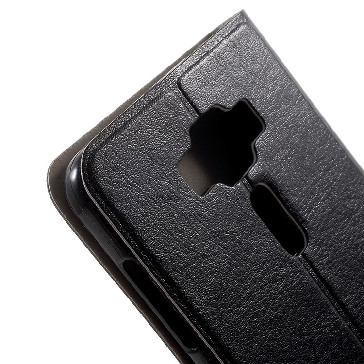 Crazy Horse Leather Stand Case for Asus Zenfone 3 Deluxe ZS550KL 5.5 inch Built-in Steel Sheet - Black-7