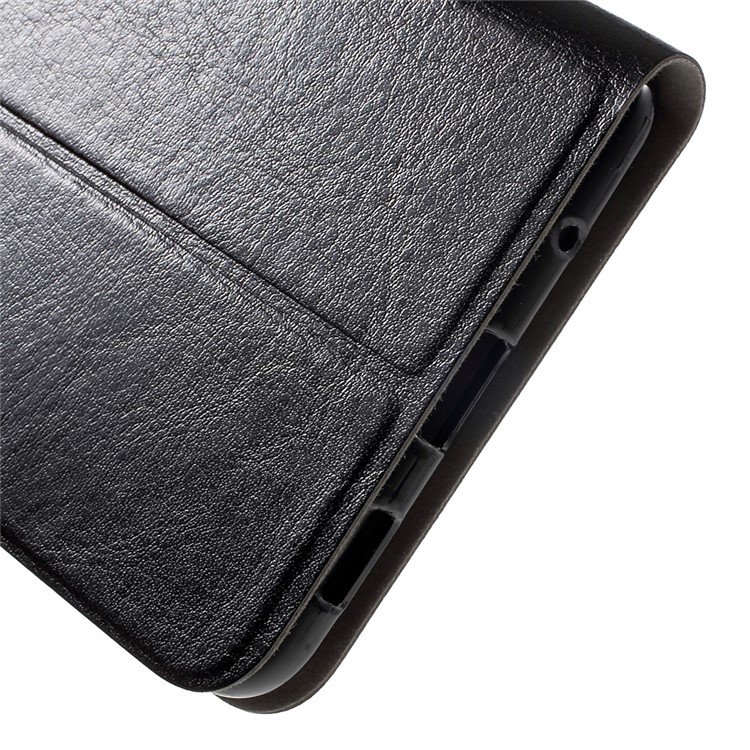Crazy Horse Leather Stand Case for Asus Zenfone 3 Deluxe ZS550KL 5.5 inch Built-in Steel Sheet - Black-8