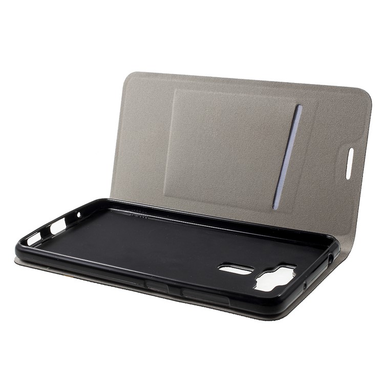 Cross Texture Leather Stand Case for Asus Zenfone 3 Deluxe ZS550KL 5.5 Built-in Steel Sheet - Black-5