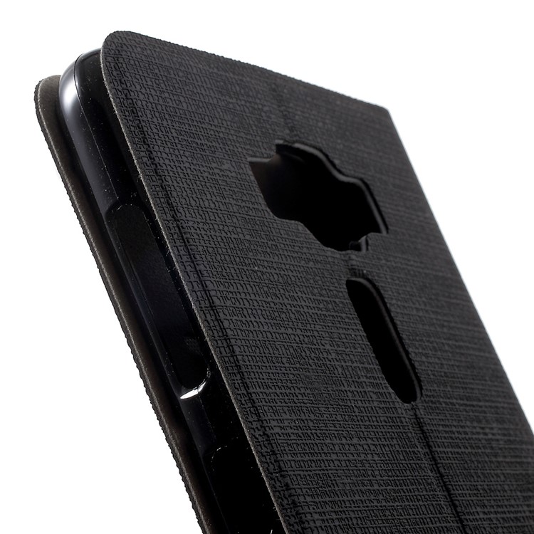 Cross Texture Leather Stand Case for Asus Zenfone 3 Deluxe ZS550KL 5.5 Built-in Steel Sheet - Black-8