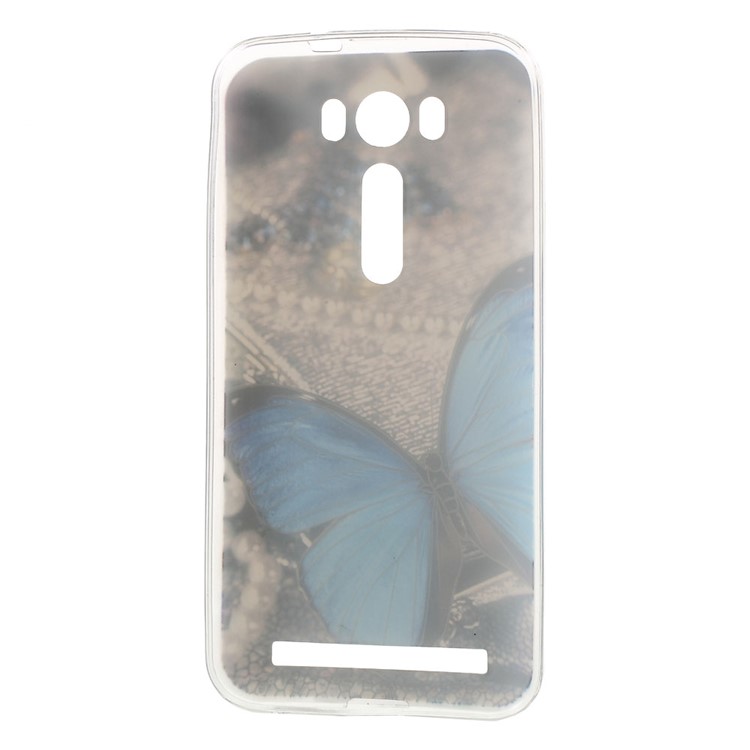 Softlyfit Embossed TPU Case for Asus Zenfone 2 Laser ZE500KG ZE500KL 5.0-inch - Blue Butterfly-4