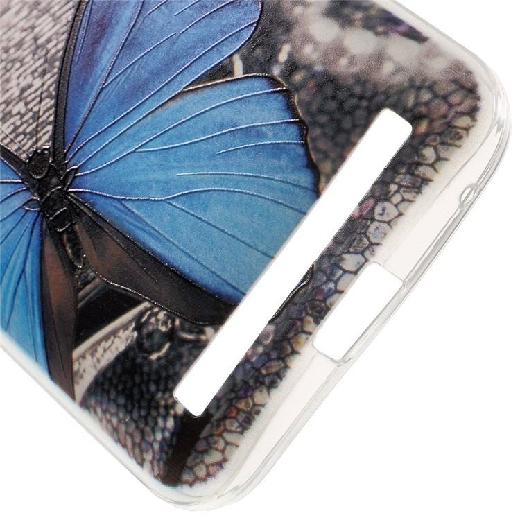 Softlyfit Embossed TPU Case for Asus Zenfone 2 Laser ZE500KG ZE500KL 5.0-inch - Blue Butterfly-6