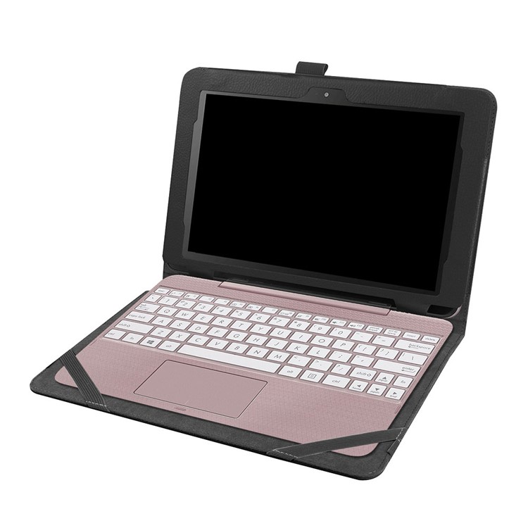 Litchi Leather Stand Case for ASUS Transformer Book T101HA Tablet and Keyboard - Black-2