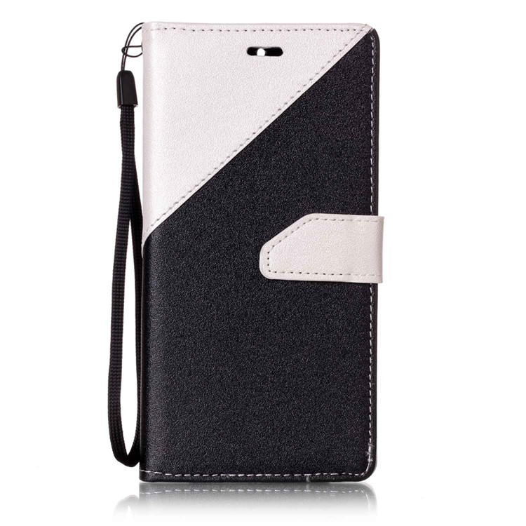 Splicing Bi-color Wallet Leather Case with Lanyard for Asus Zenfone 3 Max ZC520TL - White-1