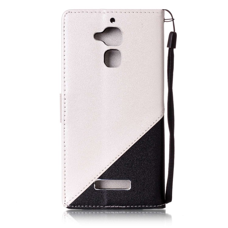 Splicing Bi-color Wallet Leather Case with Lanyard for Asus Zenfone 3 Max ZC520TL - White-2