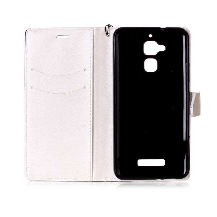 Splicing Bi-color Wallet Leather Case with Lanyard for Asus Zenfone 3 Max ZC520TL - White-3