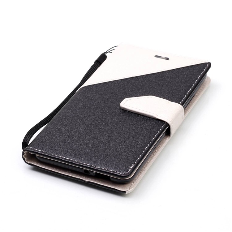 Splicing Bi-color Wallet Leather Case with Lanyard for Asus Zenfone 3 Max ZC520TL - White-5