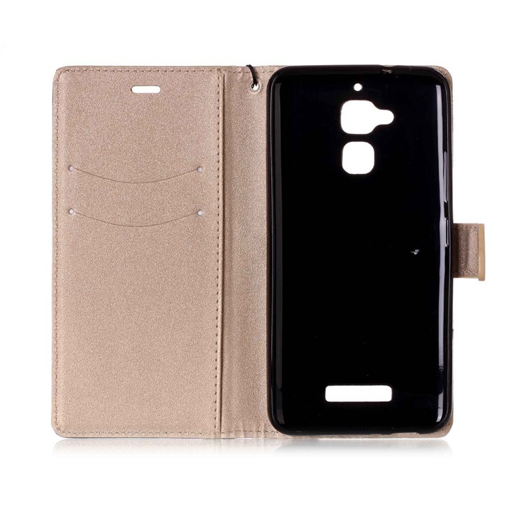 Splicing Bi-color Leather Wallet Phone Case for Asus Zenfone 3 Max ZC520TL - Gold-3