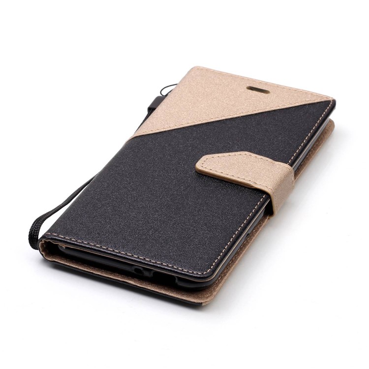 Splicing Bi-color Leather Wallet Phone Case for Asus Zenfone 3 Max ZC520TL - Gold-5