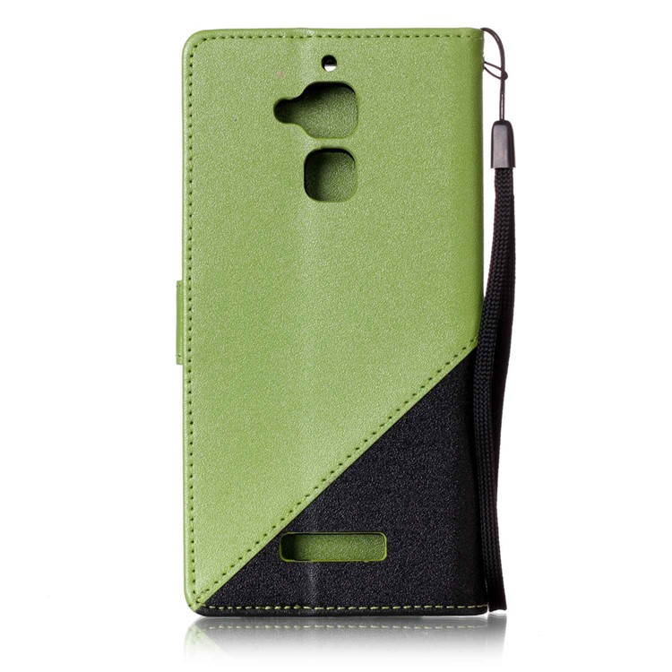 Bi-color Splicing Leather Mobile Casing Wallet for Asus Zenfone 3 Max ZC520TL - Green-2