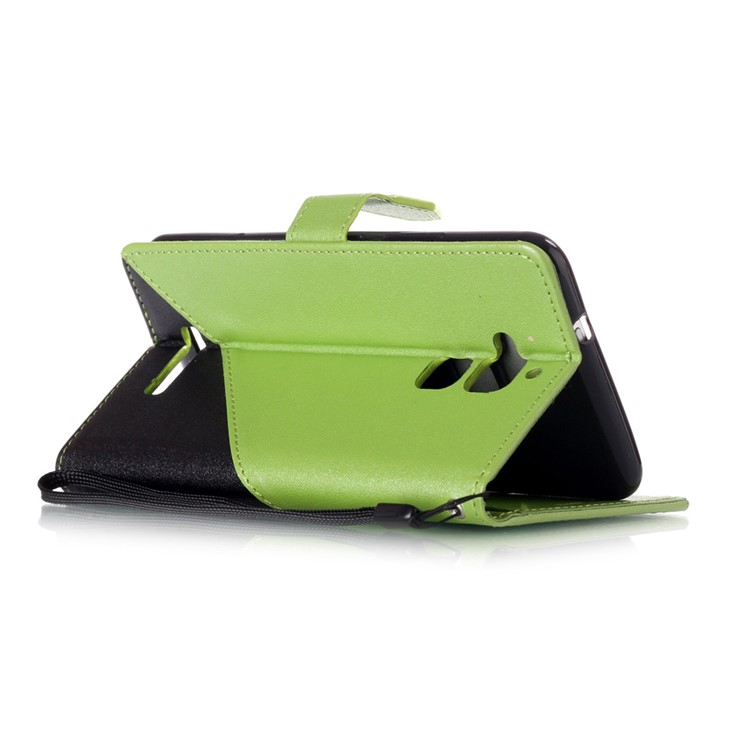 Bi-color Splicing Leather Mobile Casing Wallet for Asus Zenfone 3 Max ZC520TL - Green-4