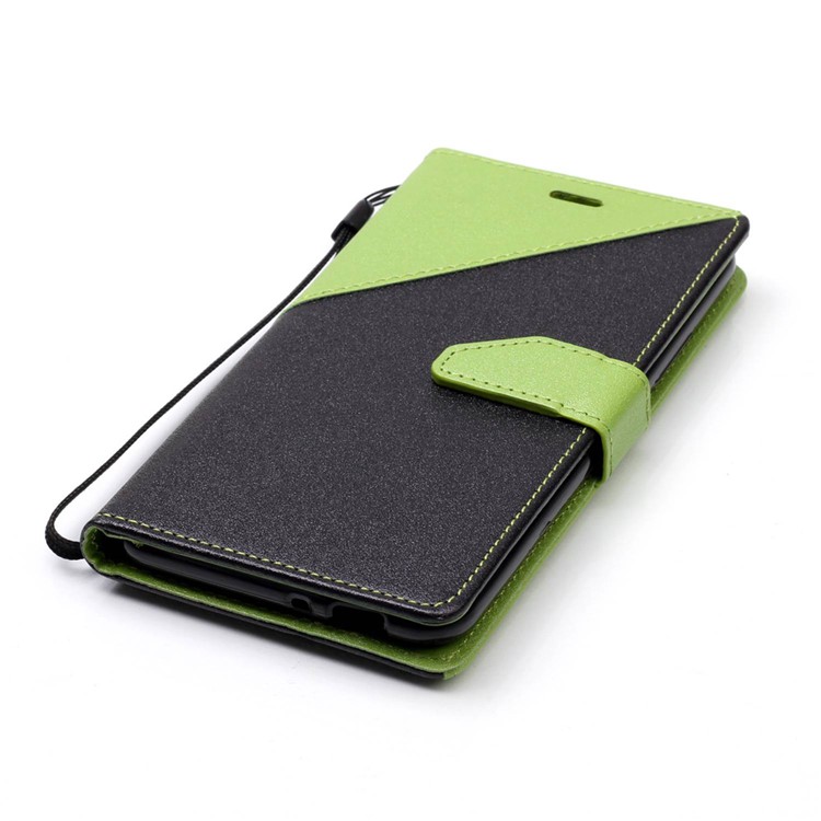 Bi-color Splicing Leather Mobile Casing Wallet for Asus Zenfone 3 Max ZC520TL - Green-5