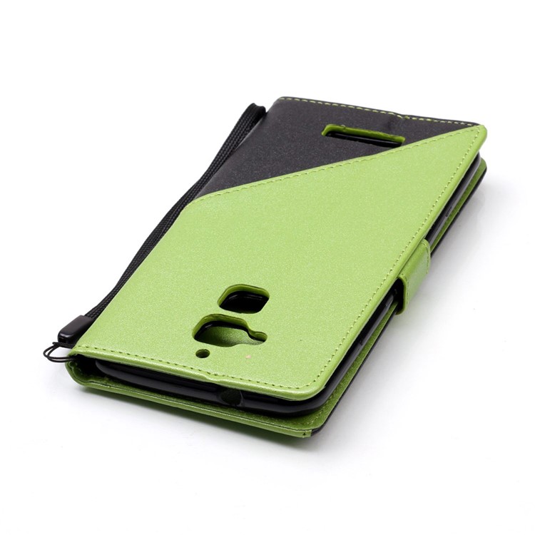 Bi-color Splicing Leather Mobile Casing Wallet for Asus Zenfone 3 Max ZC520TL - Green-6