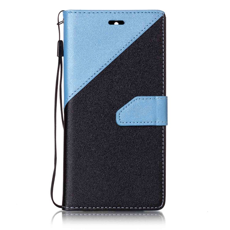 Bi-color Splicing Leather Card Slots Case for Asus Zenfone 3 Max ZC520TL - Baby Blue-1