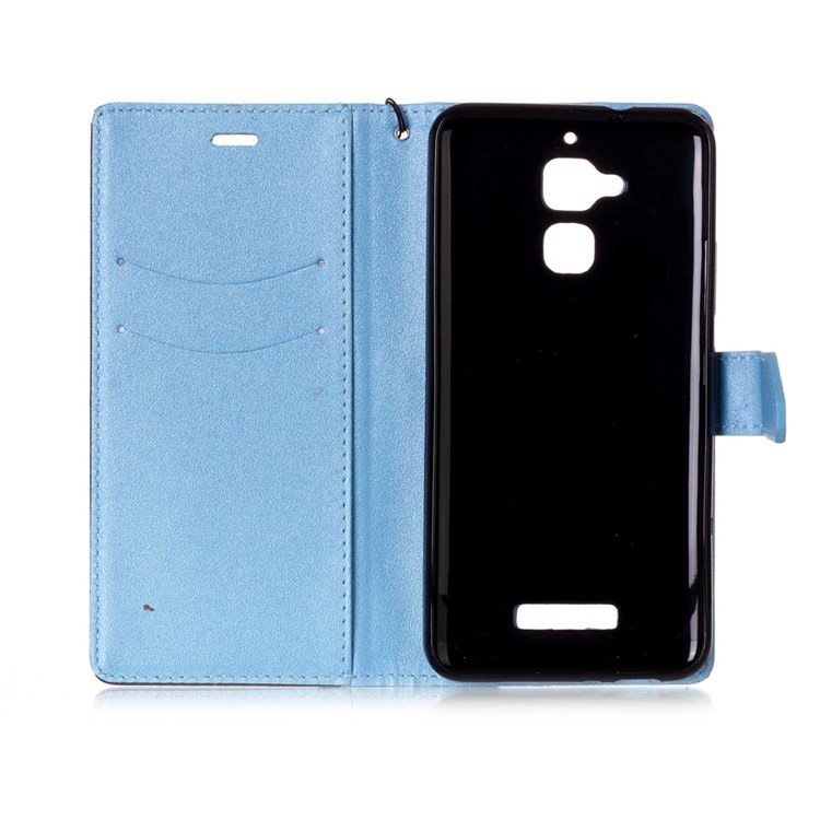Bi-color Splicing Leather Card Slots Case for Asus Zenfone 3 Max ZC520TL - Baby Blue-3