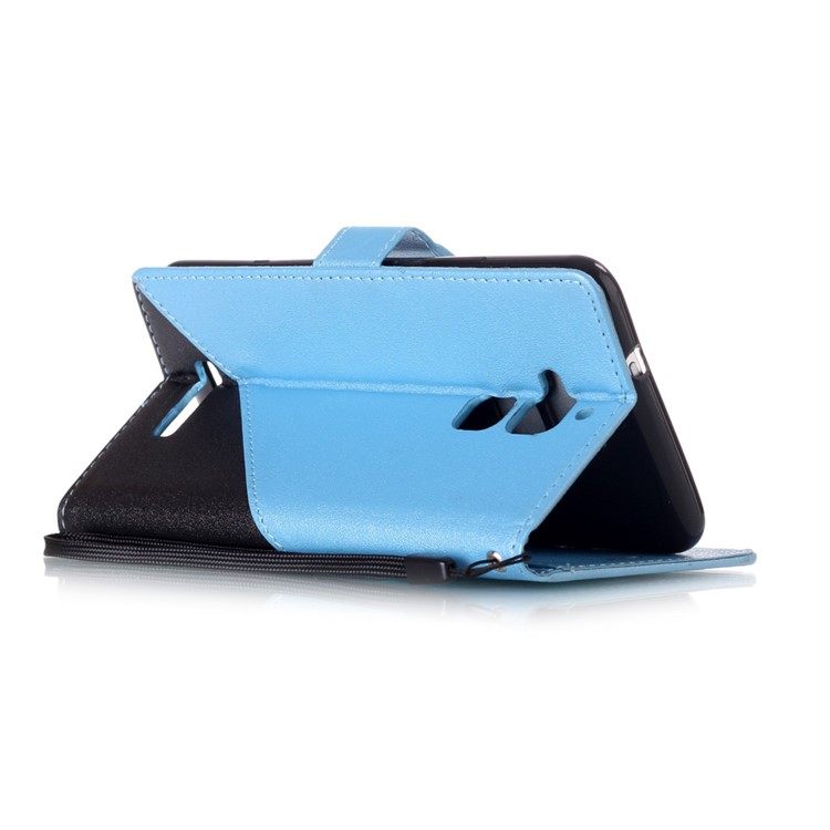 Bi-color Splicing Leather Card Slots Case for Asus Zenfone 3 Max ZC520TL - Baby Blue-4
