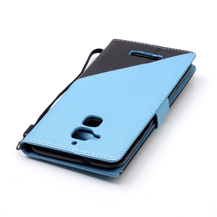 Bi-color Splicing Leather Card Slots Case for Asus Zenfone 3 Max ZC520TL - Baby Blue-6