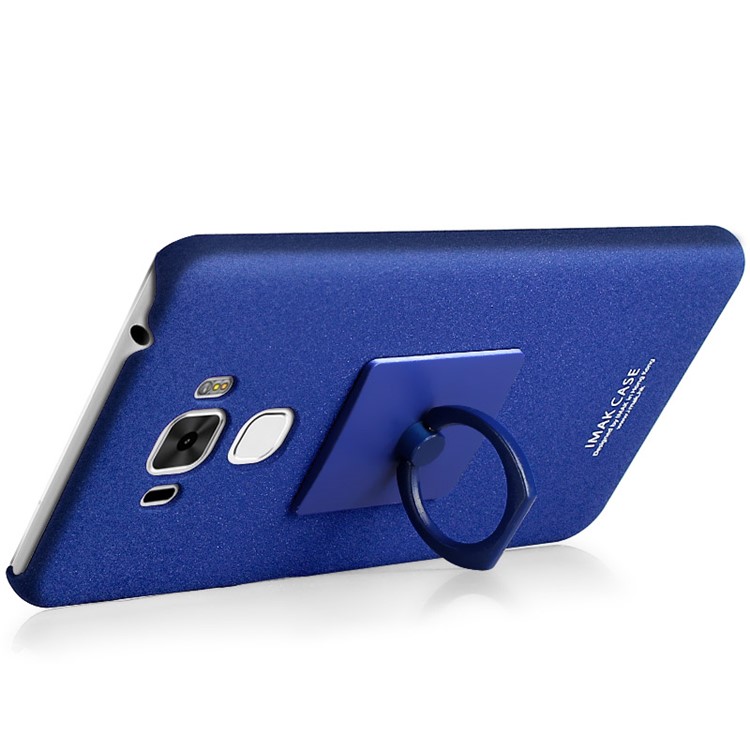 IMAK Ring Holder Grip Matte PC Cover for Asus Zenfone 3 Max ZC553KL - Blue-3