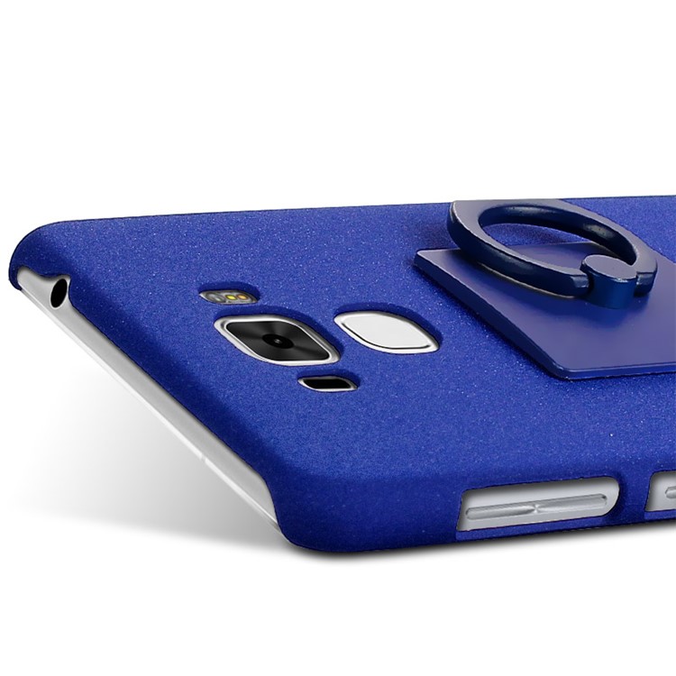 IMAK Ring Holder Grip Matte PC Cover for Asus Zenfone 3 Max ZC553KL - Blue-5