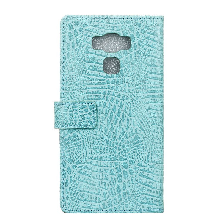 Crocodile Texture Leather Stand Phone Cover for Asus Zenfone 3 Max ZC553KL - Cyan-2