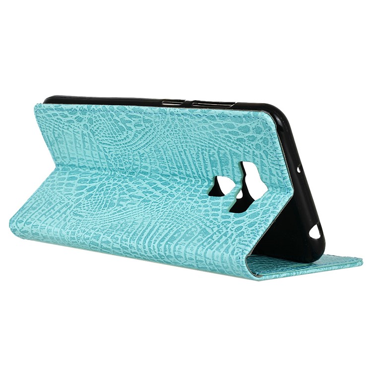 Crocodile Texture Leather Stand Phone Cover for Asus Zenfone 3 Max ZC553KL - Cyan-5