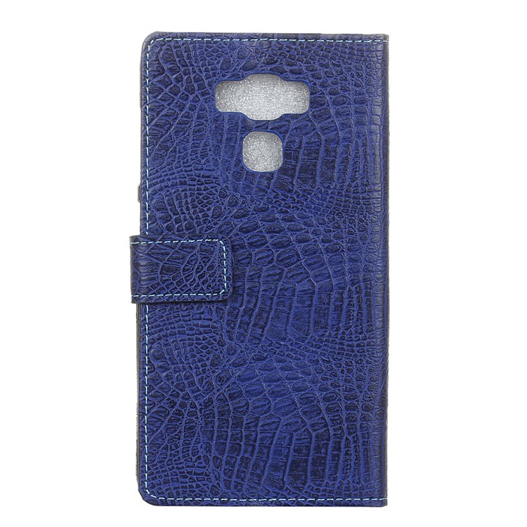 Crocodile Texture Leather Wallet Mobile Case for Asus Zenfone 3 Max ZC553KL - Dark Blue-2