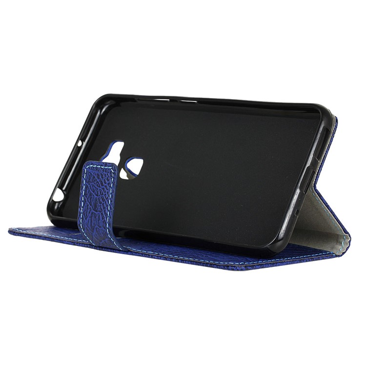 Crocodile Texture Leather Wallet Mobile Case for Asus Zenfone 3 Max ZC553KL - Dark Blue-4