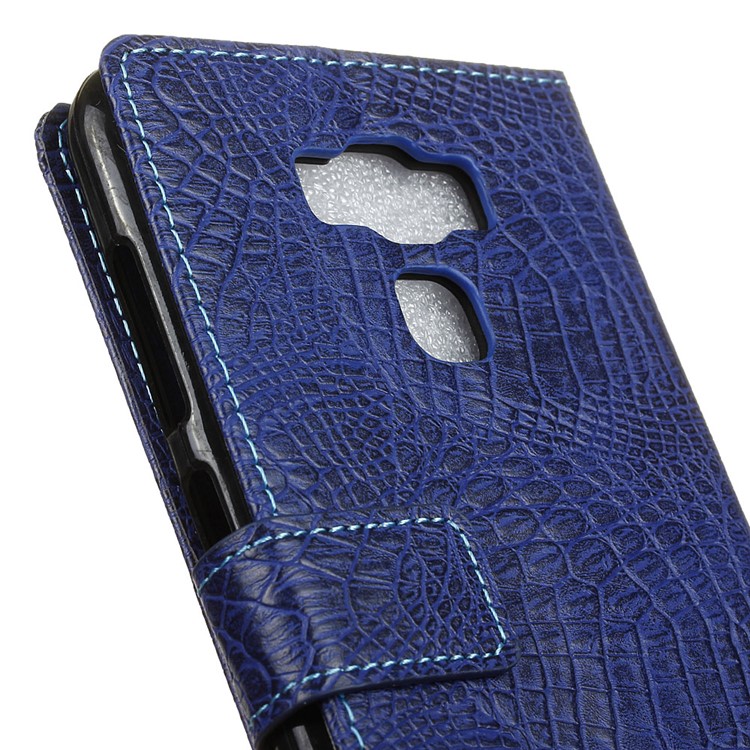 Crocodile Texture Leather Wallet Mobile Case for Asus Zenfone 3 Max ZC553KL - Dark Blue-6