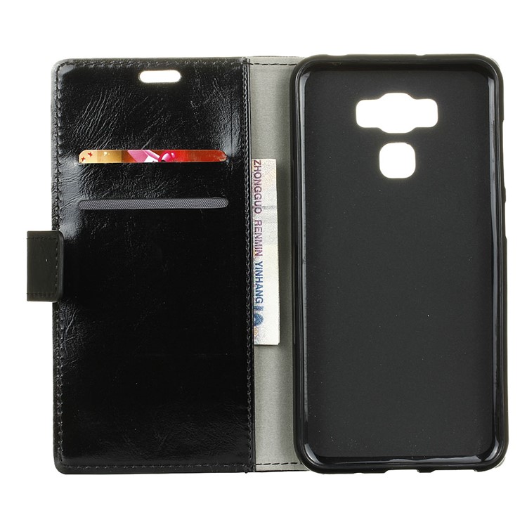 Crazy Horse Texture Leather Wallet Phone Case for Asus Zenfone 3 Max ZC553KL - Black-3