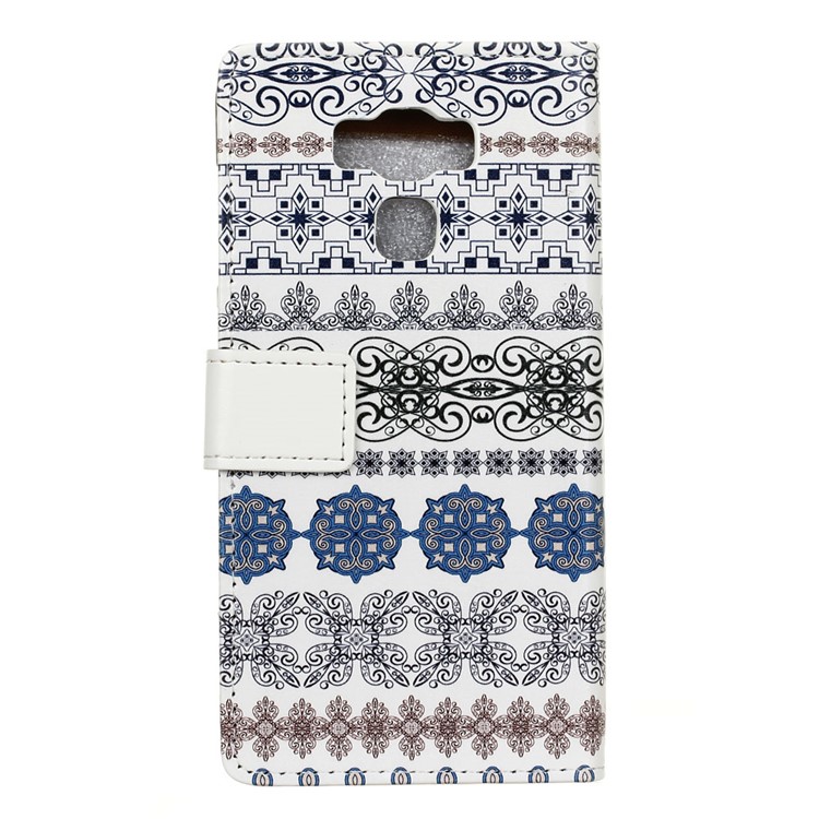 Patterned Leather Wallet Case Accessory for Asus Zenfone 3 Max ZC553KL - Ethnic Pattern-2