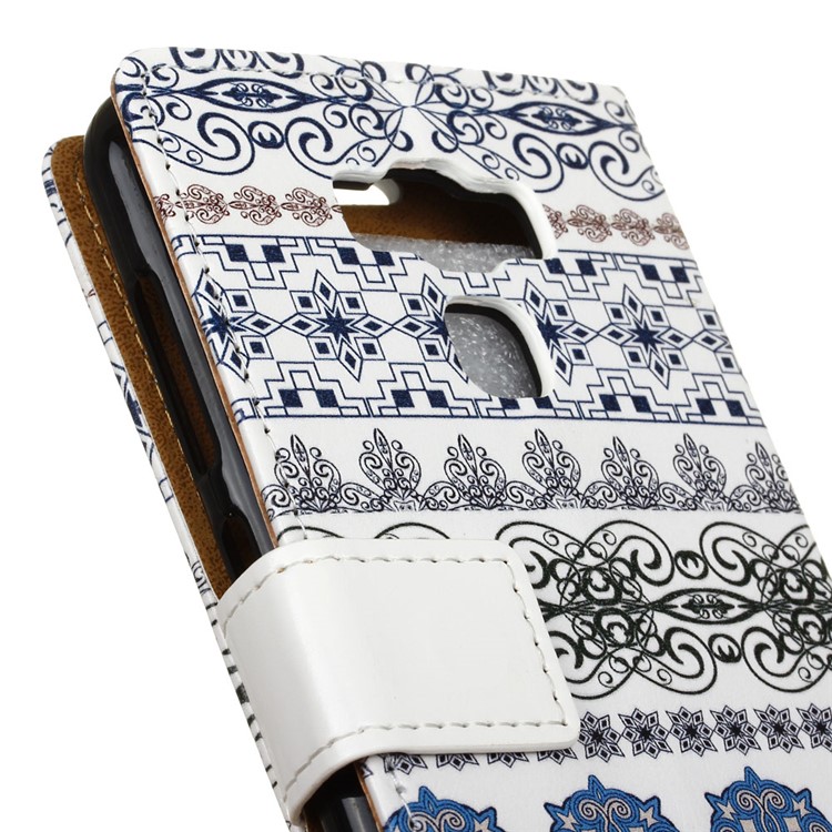 Patterned Leather Wallet Case Accessory for Asus Zenfone 3 Max ZC553KL - Ethnic Pattern-3