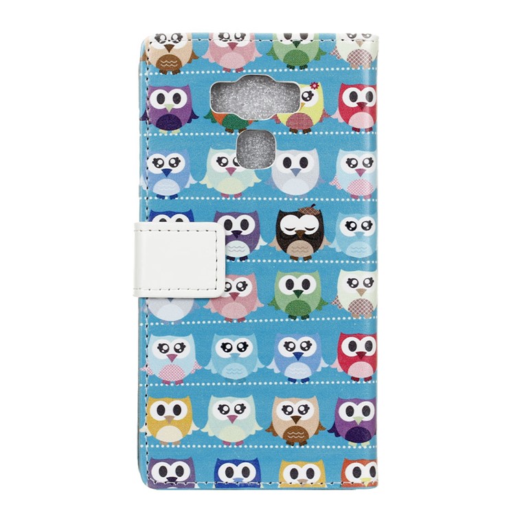 Patterned Leather Wallet Cover for Asus Zenfone 3 Max ZC553KL - Mini Owls Cyan Background-2