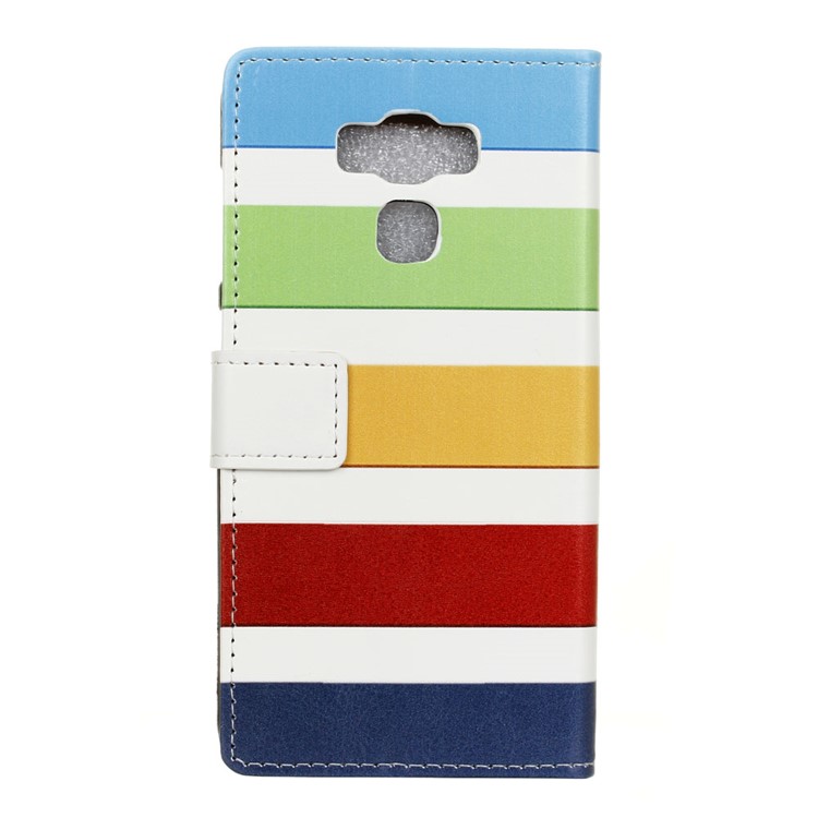 Patterned Leather Wallet Mobile Casing for Asus Zenfone 3 Max ZC553KL - Colorized Stripes-2
