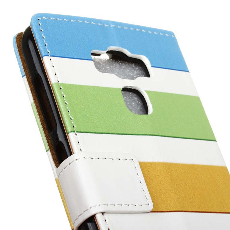 Patterned Leather Wallet Mobile Casing for Asus Zenfone 3 Max ZC553KL - Colorized Stripes-3
