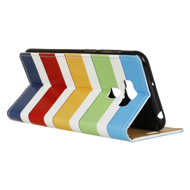 Patterned Leather Wallet Mobile Casing for Asus Zenfone 3 Max ZC553KL - Colorized Stripes-4