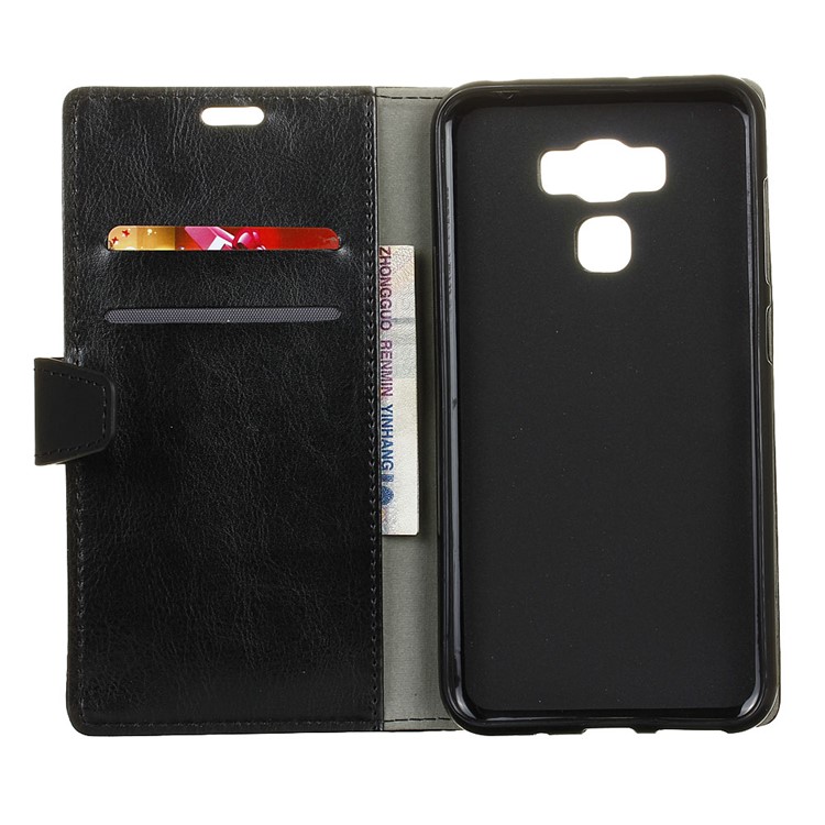 Crazy Horse Wallet Leather Stand Case for Asus Zenfone 3 Max ZC553KL - Black-3