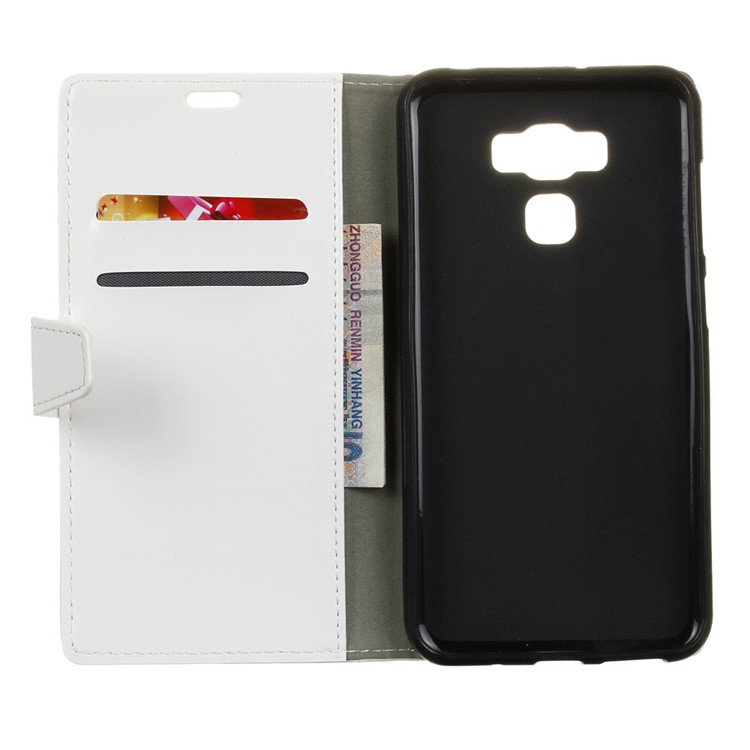 Crazy Horse Wallet Leather Stand Cover for Asus Zenfone 3 Max ZC553KL - White-3