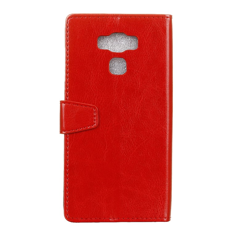 Crazy Horse Leather Wallet Stand Cell Phone Case for Asus Zenfone 3 Max ZC553KL - Red-2