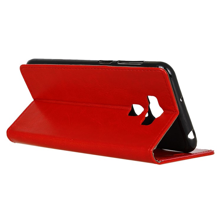 Crazy Horse Leather Wallet Stand Cell Phone Case for Asus Zenfone 3 Max ZC553KL - Red-5
