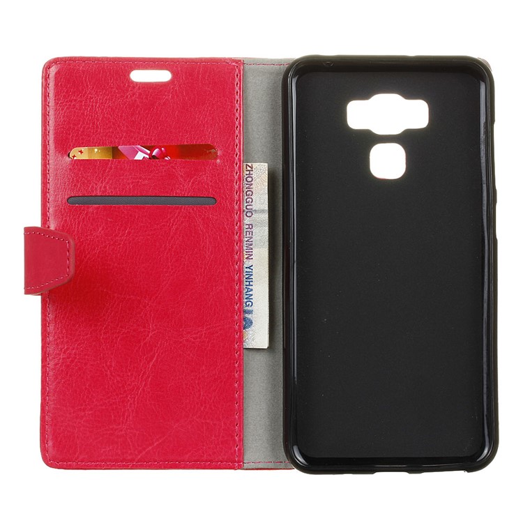 Crazy Horse Leather Wallet Mobile Cover for Asus Zenfone 3 Max ZC553KL - Rose-3