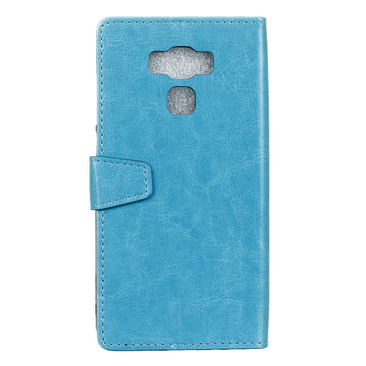 Crazy Horse Wallet Leather Stand Phone Cover for Asus Zenfone 3 Max ZC553KL - Blue-2