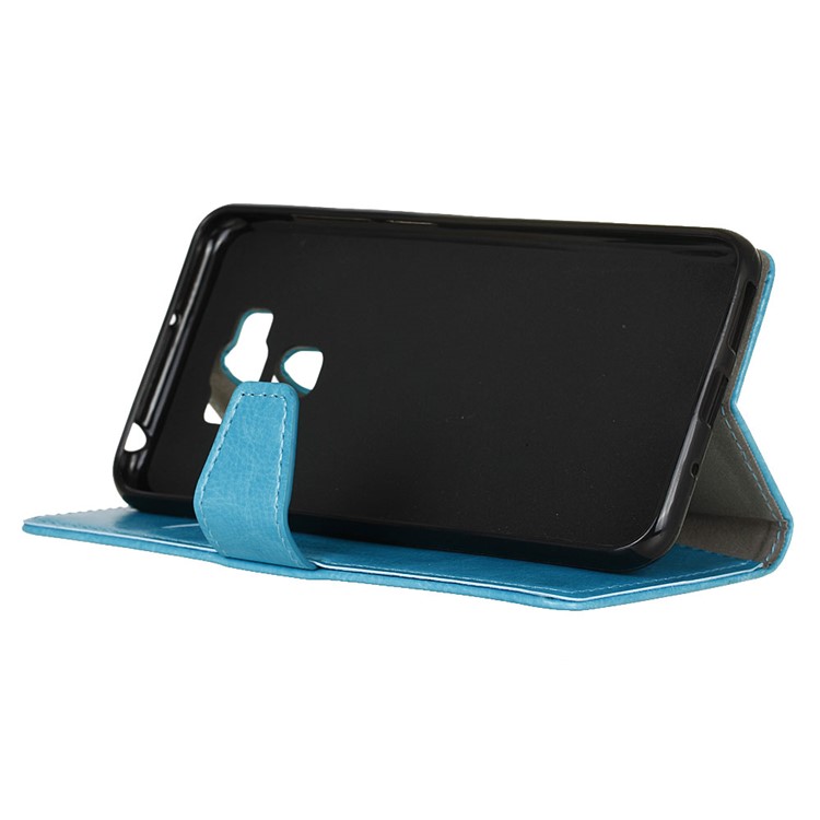 Crazy Horse Wallet Leather Stand Phone Cover for Asus Zenfone 3 Max ZC553KL - Blue-4