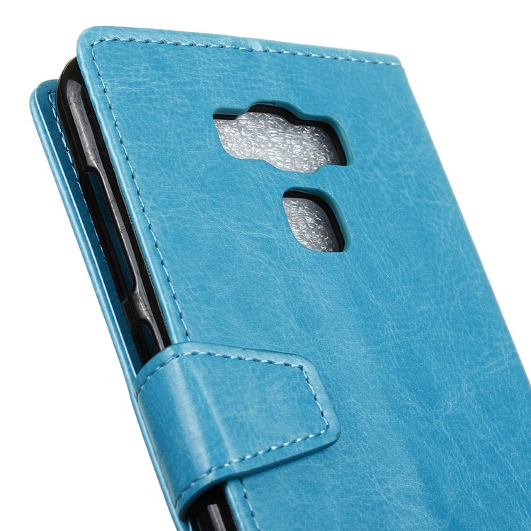 Crazy Horse Wallet Leather Stand Phone Cover for Asus Zenfone 3 Max ZC553KL - Blue-7