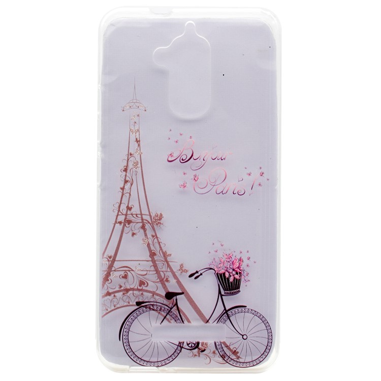 Pattern Printing TPU Shell Case for Asus Zenfone 3 Max ZC520TL - Eiffel Tower and Bicycle-1