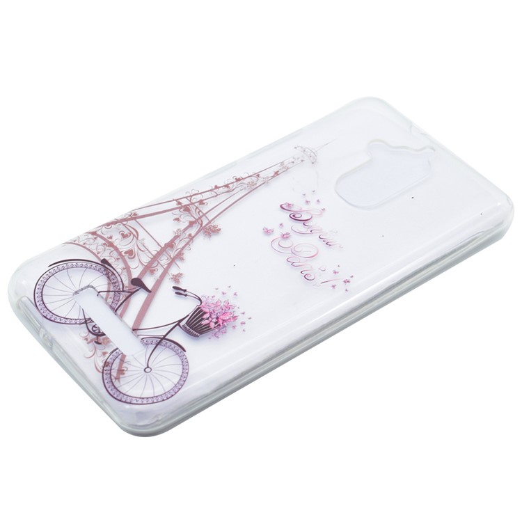 Pattern Printing TPU Shell Case for Asus Zenfone 3 Max ZC520TL - Eiffel Tower and Bicycle-2