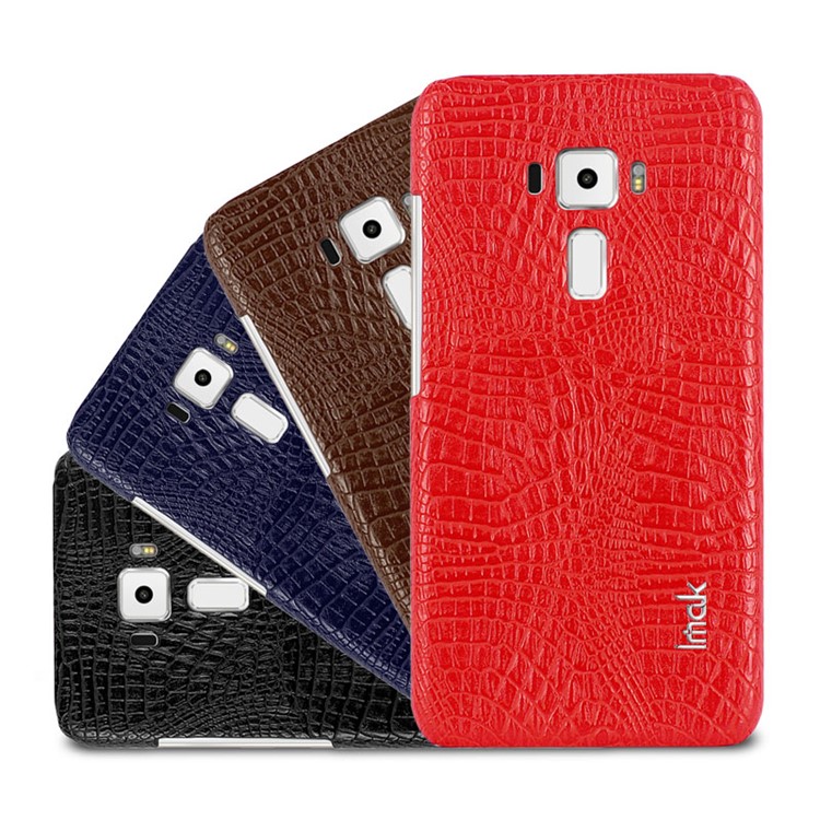 IMAK Ruiyi Series Crocodile Texture Leather Coated PC Hard Back Cover for Asus Zenfone 3 ZE520KL - Brown-10